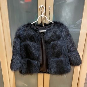 Barneys NY Blue Raccoon Fur Jacket Size XS